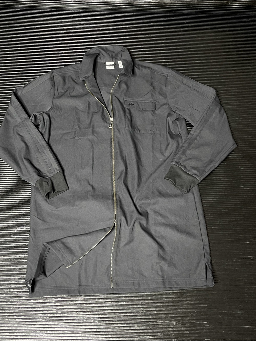 adidas Men's Black Lightweight Zip-Front Shirt Jacket